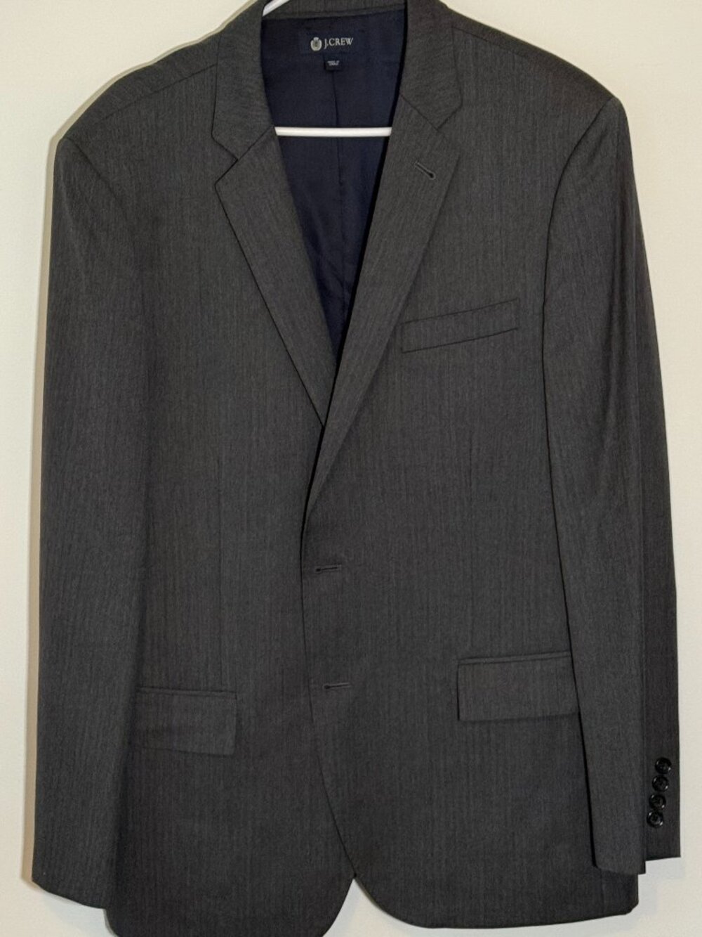 J.Crew Ludlow two-piece suit in a classic charcoal gray.